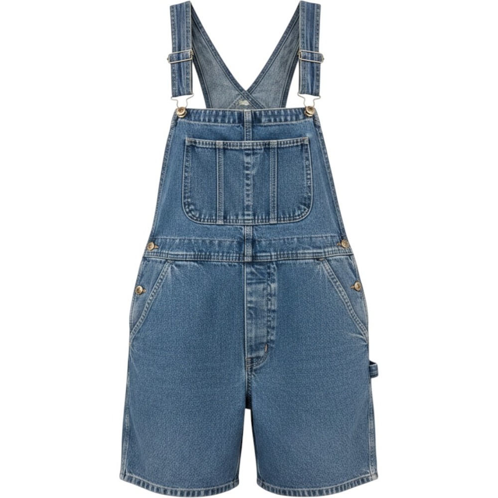 Gap Denim Shortalls Womens XL Blue Vintage Deadstock 90s Carpenter Core